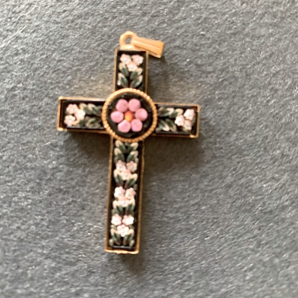 Golden- Green Cross Pendant